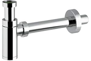VETRINEIN RETE Vetrineinrete® Sifone a bottiglia per lavobo scarico lavandino sotto lavabo attacco 1¼" ottone cromato lucido C80