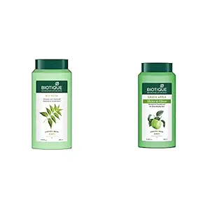 Biotique Bio Neem Margosa Anti Dandruff Shampoo and Conditioner, 340ml & Biotique Bio Green Apple Fresh Daily Purifying Shampoo & Conditioner for Oily Scalp & Hair, 340 ml