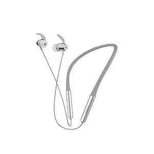 Wings Elevate, Smooth Silicon Neckband, Bluetooth 5.0 Wireless in Ear Earphones with Mic, Dual Pairing, Extra Heavy Bass Headphones Earbuds, 10 Hours Playtime (Grey)