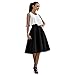Produktbild Ba Zha Hei röcke Fashion Womens Sommer Gefaltete Röcke High Taille Knielangen Rock mit Klassischer und aufwändiger Vintage Waschung 50er Vintage Petticoat Party Dance Rock Ballkleid (Schwarz, S)