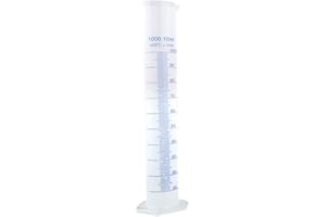 OBELUNRP Clear Plastic Graduated Cylinders 1000ML Science Measuring Test Tube Flask Ideal for DIY and Science Lab