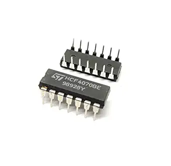 INVENTO 2Pcs CD4070BE HCF4070BE 4070 IC Logic Gate XOR Gate, CD4070, 2 Input, 6.8 mA, 3 V to 18 V, DIP-14