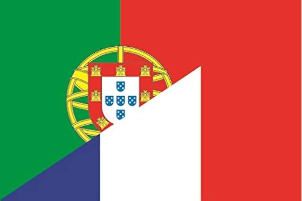 U24 Autocollant pour voiture - Drapeau de la France du Portugal - 8 x 5 cm