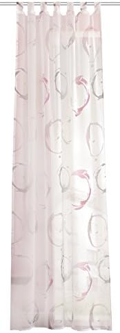 Home Fashion 49318 585 Tab-Top Curtain Voile 245 x 140 cm Pink