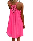 【Sexy Strandrock】: Strandkleid Sommerkleid Frauen Ärmellos Guter Schnitt，Das hintere hohle Design erhöht Ihre Rücklaufquote, sexy und elegant.Ihr Rock schwingt mit der Meeresbrise und Sie werden mehr Aufmerksamkeit erhalten