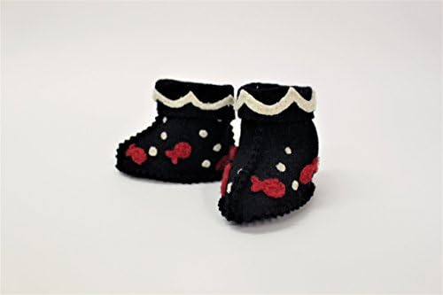 Slippers for Babies, Booties, Newborn, Boy, Girl, Children, Kids, Sock, Indoor, Animals, Fish, Boiled Wool, Soft, Warm, Blue, Navy, Red, White, 1 to 10 months, Made in Italy, Handmade