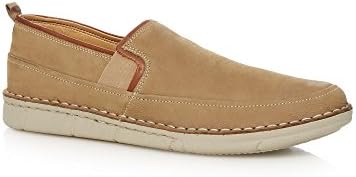 Henley Comfort Mens Beige Leather 'Swinley' Slip On Shoes 8