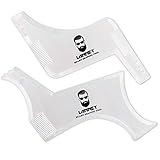 Beard Shaper Template Beard Shaping Tool Transparent Styling Comb Stencil for Goatee Mustache Sideburns, Facial Hair Trimming Grooming Guide for Men, Jaw Cheek/Neck Line, Symmetric/Curve/Step Cut