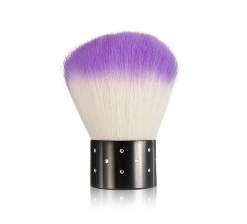 niceeshop(TM) Mini Rhinestones Cosmetic Nail Art Dust Remover Face Brush-Purple & White
