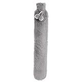 Bestevery Extra Long Hot Water Bottle with Super Soft Plush Fabric Cover, Designd for Bed Waist Warm Back Neck Legs Thermotherapy,Pure Natural Rubber,2L 72X12 cm