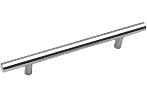 ANSIEDIO 6 Piezas Tiradores Cocina Tiradores Armarios en Forma de T-barra Acero Inoxidable, Plata (96mm Distancia de agujeros)