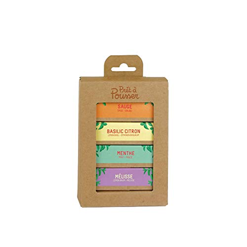 Cocktail Maison - Melisse, Menthe Marocaine, Basilic Citron, Sauge - 4 capsules pour votre potager de Prêt à Pousser