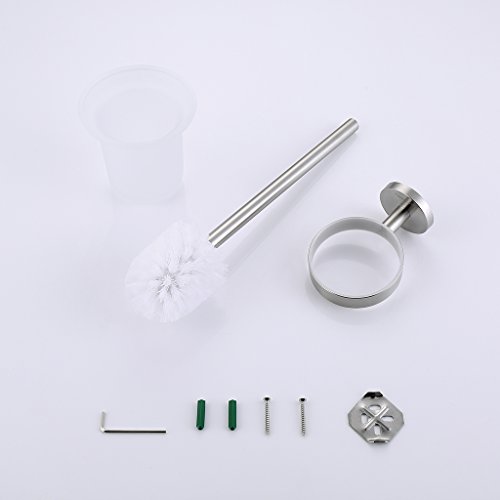 Finether Toilettenbürstenhalter Klobürstenhalter WC-Bürstengarnitur aus Edelstahl gebürstet rostfrei WC-Garnitur Toilettenbürste Klobürste WC-Bürste Wandmontage - 6