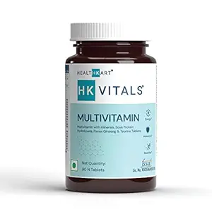 HealthKart HK Vitals Multivitamin for Men and Women, With Zinc, Vitamin C, Vitamin D3 , Multiminerals and Ginseng Extract, Enhances Energy, Stamina & Immunity, 90 Multivitamin Tablets