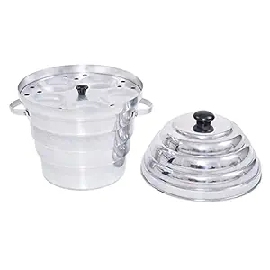 Aluminum Multi Purpose Cooker with 3 plates Idli & 2 plates Dhokla.