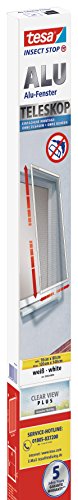 tesa Fliegengitter für Fenster, Alurahmen, stufenlos verstellbar, Abmessungen 70cm bis 120cm in der Breite und 80cm bis 140cm in der Höhe - 2