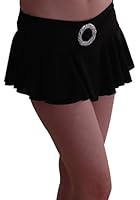 EyeCatch TM - Cynthia Neon Buckle Ruffle Short Club Party Slinky Stretch Skirt