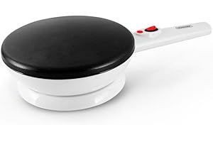 Kitchencook - Crêpière électrique Sans Fil - 20cm De Diamètre - 800w - Cuisson Rapide - Revêtement Antiadhésif Téflon - Blanc