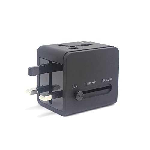 Domutek Universaler Reiseadapter mit 2 USB – Reisestecker Adapter – Mit Tragetasche – 2100 mAh USB Ladegerät - 6