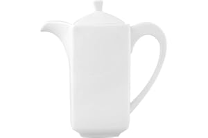 Dajar Porto Théière 600 ML en Porcelaine, Blanche, 17 x 8 x 17,6 cm