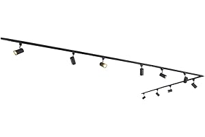Qub Focus III – Système d’éclairage LED monophasé – 5 rails de 1m (500cm) – 10 spots GU10 orientables – forme en I – noir – modulable – design moderne