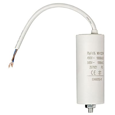 Fixapart Condensateur condo a Fil 25uf 25mf 25 MF uf Micro Farad 450v Cable demarrage Moteur