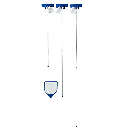 Jilong PMK 155 - 3 teiliges Poolreinigungsset, Aluminiumstange, Kescher und Vakuumbodensauger