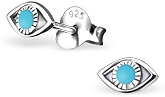 Liara - Evil Eye Plain Ear Studs 925 Sterling Silver. Polished And Nickel Free