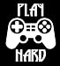 Produktbild LLI1433 Vinyl-Aufkleber Play Hard Gamer von LLI Play Hard Gamer, Auto, LKW, Vans, Wände, Laptop, Weiß, 19 x 14 cm