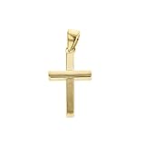 Goldanhänger Kreuz Poliert in 585 Gold Anhänger Kettenanhänger Gelbgold 14 Karat Schmuck 2855