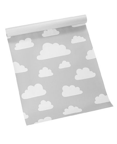 Farg Form Wall Paper with Clouds (Grey)