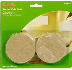 Round Laminate and Wood Floor Furniture Felt Guard Pads Pack of 4 75mm