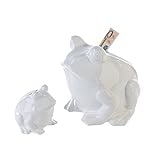 Casablanca Hucha rana Blanco Cerámica Juego de 2 B 20 X H 20 x l 20 cm Con Tapón De Goma