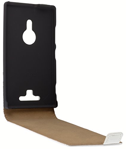 mumbi PREMIUM Leder Flip Case Nokia Lumia 925 Tasche weiss - 6
