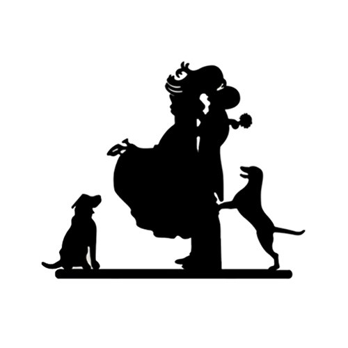 Tinksky Kuchenaufsätze Brautpaar mit Hund als Tortendeko Kuchendekoration Hochzeitstorte Topper - 3