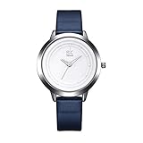 SSQ-CXO Beiläufige Armbanduhr, Art- und Weisezeigeranzeige-ausgeglichenes Glas-Spiegel-Runde Legierungs-Vorwahlknopf-Qualitätsleder-Bügel-Frauen-Quarz-Wasserdichte Armbanduhren