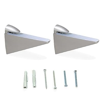 Emuca 4009225 Halcon Lot de 2 Supports pour étagère d'épaisseur 8-40 mm Finition Peint Alu