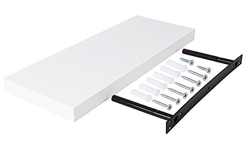 WOLTU RG9235ws-a Wandregal Wandboard, MDF Holz, Bücherregal Hängeregal, CD DVD Regal, Länge 80cm, Weiß - 7