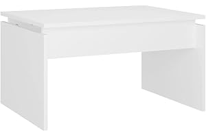 vidaXL Mesa de Centro Auxiliar Consola Mesita Salón Lateral Té Café Sofá Sala de Estar Muebles Mobiliario de Madera Contrachapada Blanco 68x50x38 cm