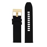 Diesel Uhrband Wechselarmband LB-DZ1801 Ersatzband DZ1801 Uhrenarmband Leder 24 mm Schwarz