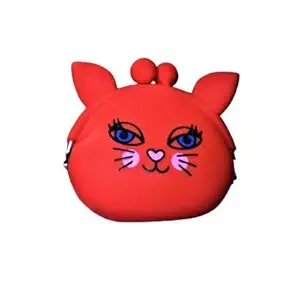 Shivani Enterprises Pussy Polyester Coin Wallet Waterproof for Girls & Women Party Birthday Gift (Red)