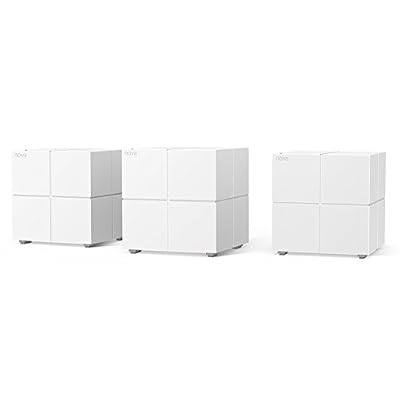 Tenda Nova Mesh WiFi système, toute-la-maison 6000 pieds carrés de couverture, AC1200 Duuble Bande 867Mbps/5GHz + 300Mbps/2,4GHz, Smart auto-Path sélection, App contrôle, Plug & play