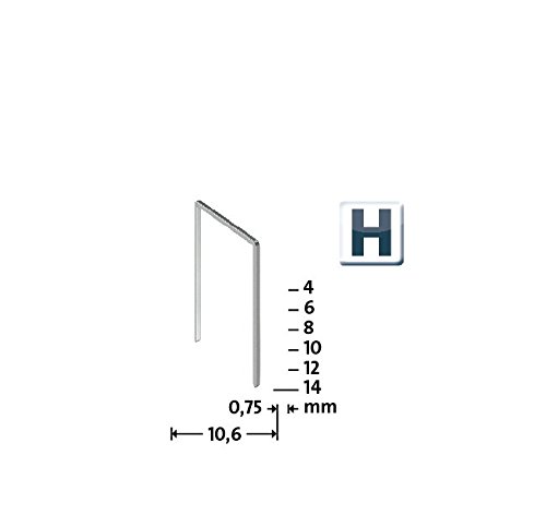 Novus H 37 Feindrahtklammern „superhart“ mit 6 mm Länge, Speziell für Hammertacker, Sparverpackung mit 5000 Tackerklammern vom Typ 37/6 superhart, Heftmittel aus Stahldraht höchster Festigkeit, 042-0535 - 2