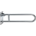 DLMAONN Toilet Grab Bar, Foldable Stainless Toilet Grab Bar with Textured Grip, Handicap Grab Bars, Safety Bath Grab Bar for Seniors Elderly Disabled Pregnant, Shower Assist Aid (Sliver)