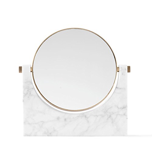 Pepe Marble Mirror, Brass, White 9,5 x 32 x 31,5