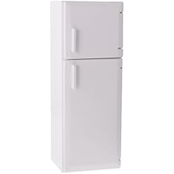 MagiDeal 1/12 Maison de Poupée Cuisine Meuble Miniature Blanche Réfrigérateur Congélateur en Bois Décoration 1.97 x 1.85 x 5.9 Pouces