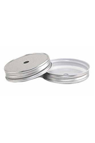 4 Stk. Deckel mit Loch - silber für Ball Mason Jar