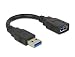 Produktbild 2x USB 3.0 Verlängerungskabel Stecker A Buchse A, schwarz, 0,15m