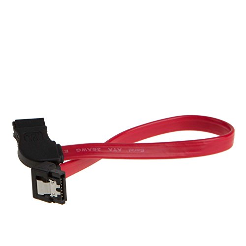 SATA III Kabel, cablecreation [2er Pack] 18 SATA III 6.0 Gbit/s links Winkel 7-polig Buchse zu Winkel links, Datenkabel mit Verschlussriegel, weiblich, rot - 4