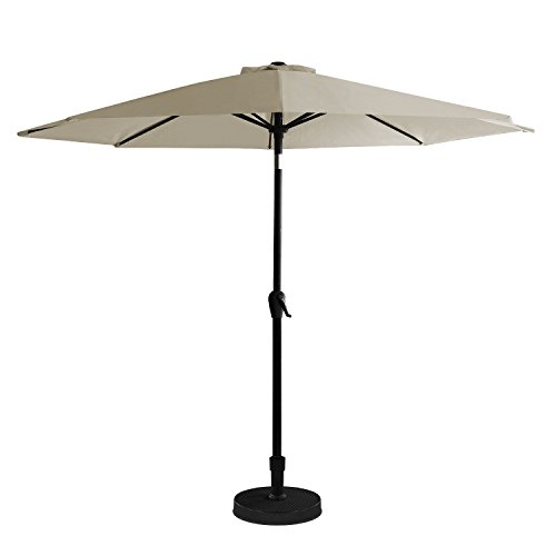 WOHAGA® Kurbelschirm Sonnenschirm Ø3m Gartenschirm Aluminium Kurbelschirm Sonnenschutz Marktschirm / Taupe